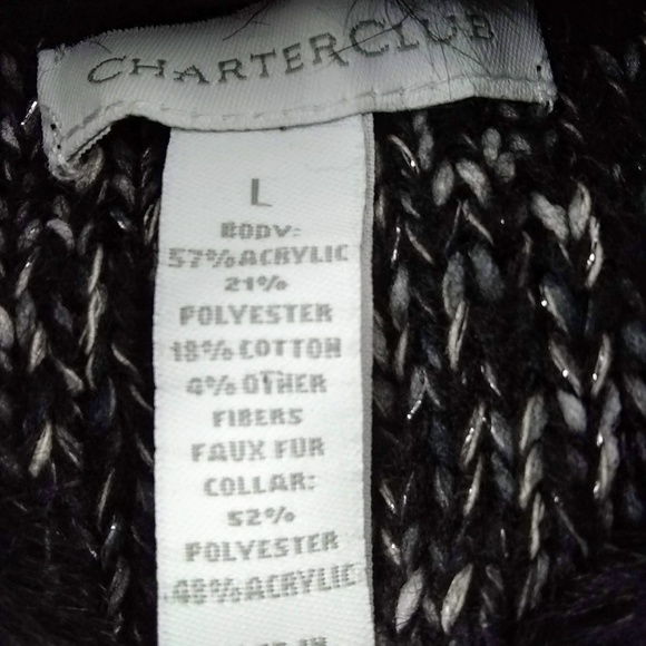 Charter Club Women Sleeveless Faux Fur Black Jacket Vest Size Large - Picture 7 of 7